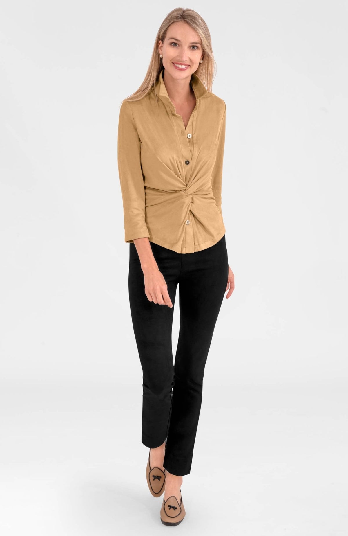 Twist & Shout Top - Ultra Suede Khaki