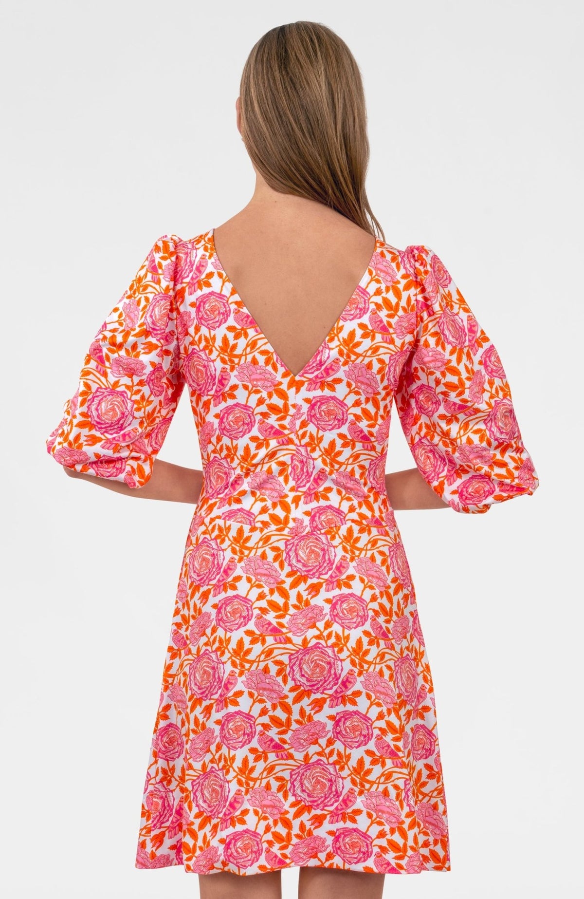 Twister Dress - Smell The Roses Orange Pink