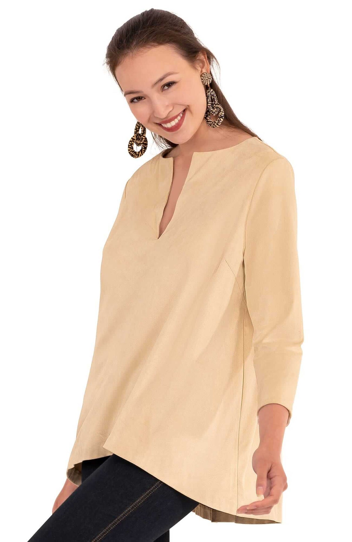 Ultra Suede Swing Top - Final Sale Winter White