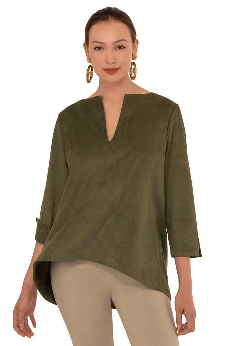 Ultra Suede Swing Top - Final Sale Olive