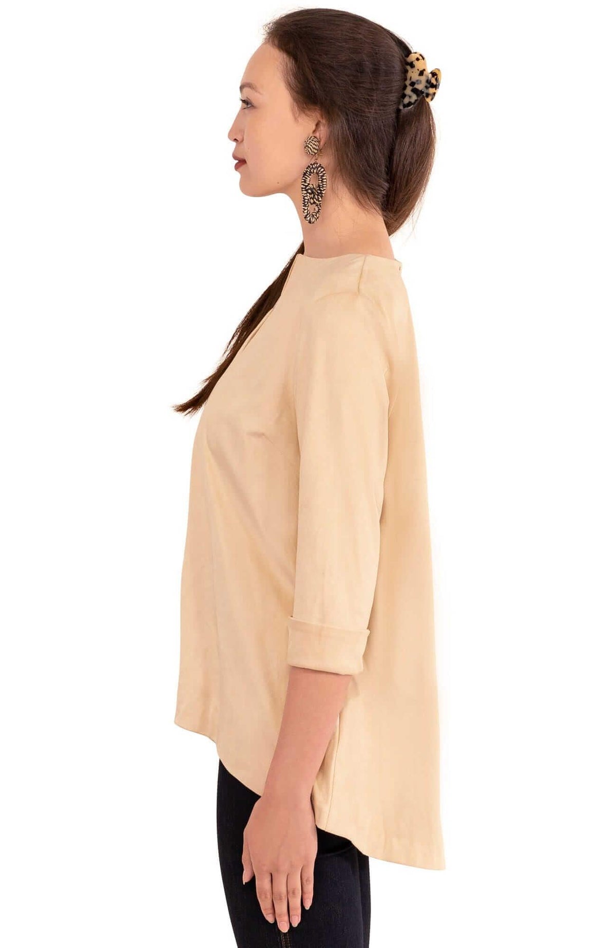 Ultra Suede Swing Top - Final Sale Winter White