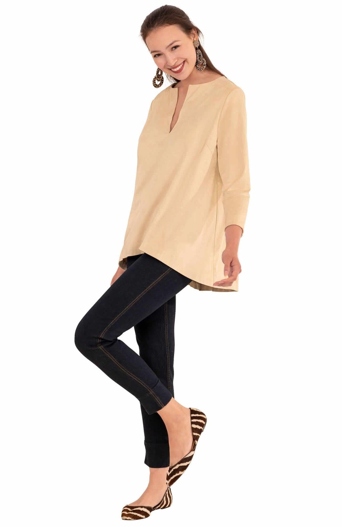 Ultra Suede Swing Top - Final Sale Winter White
