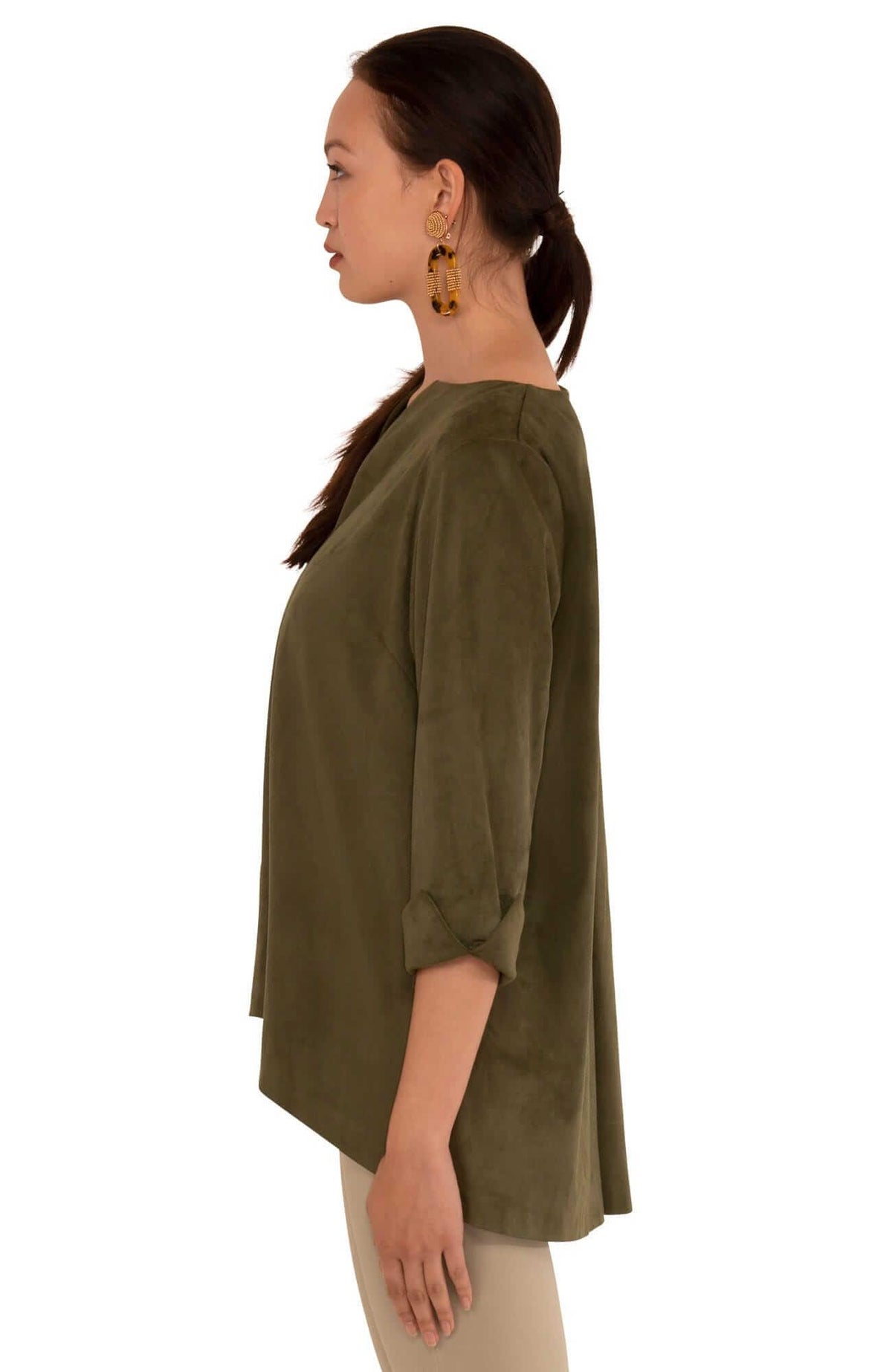 Ultra Suede Swing Top - Final Sale Olive