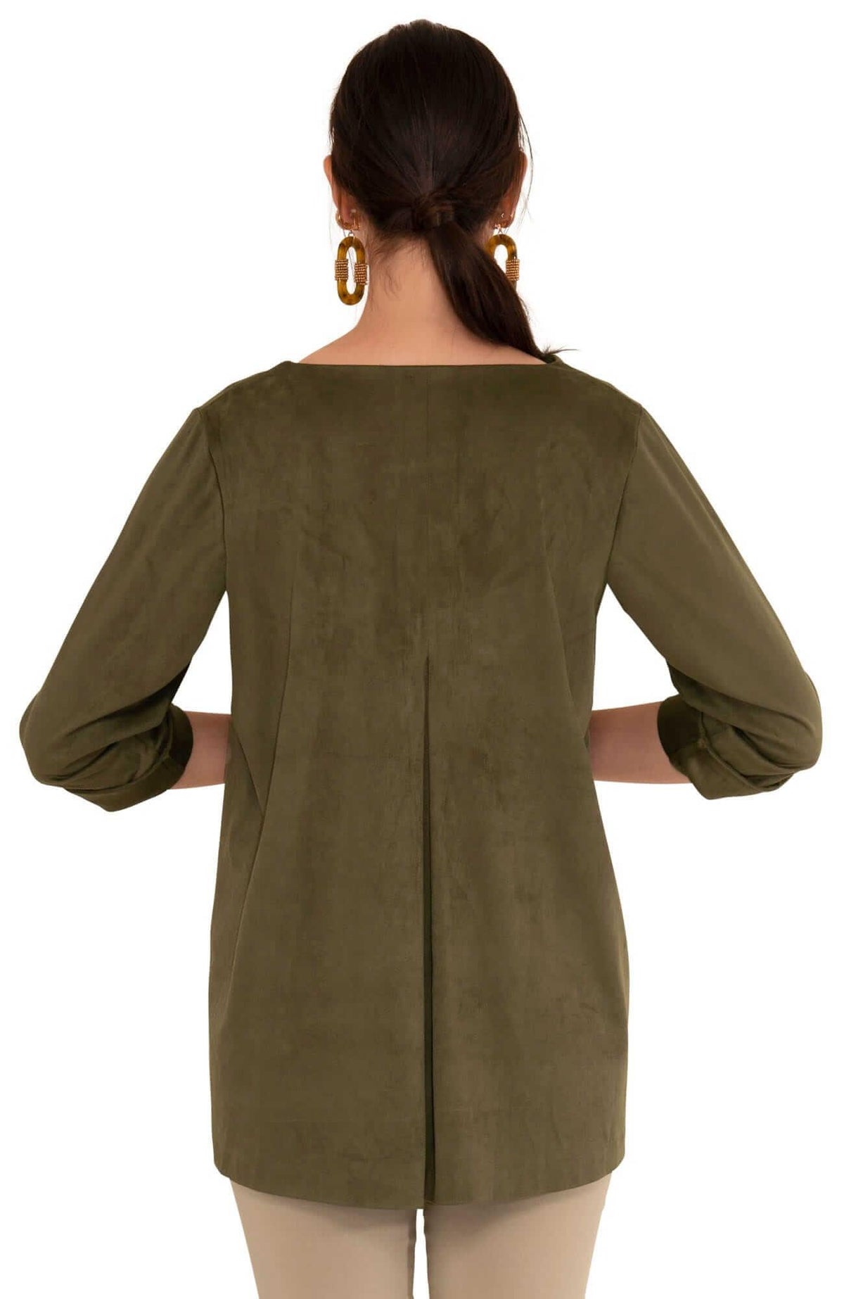 Ultra Suede Swing Top - Final Sale Olive