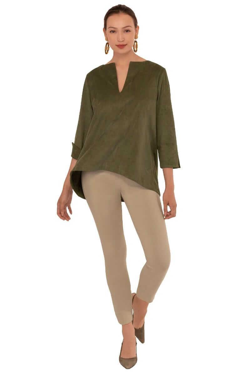 Ultra Suede Swing Top - Final Sale Olive
