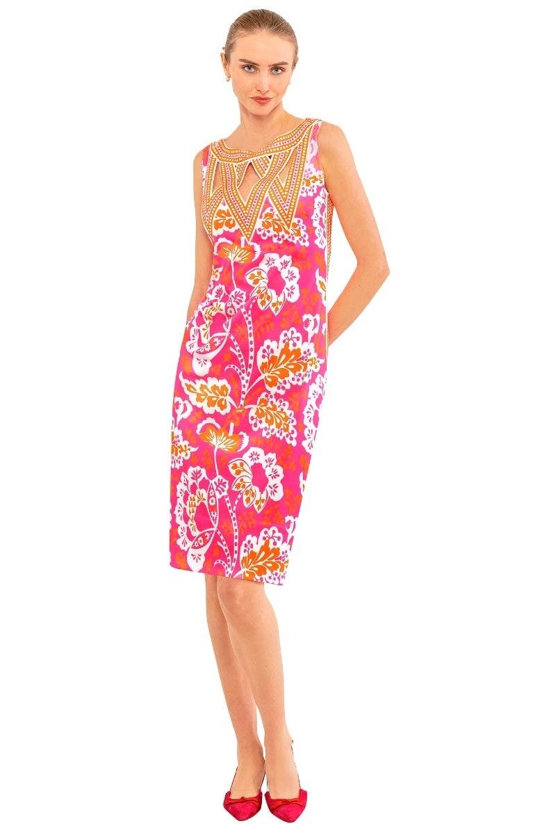 Va Va Voom Dress - Flora - Final Sale Pink Orange