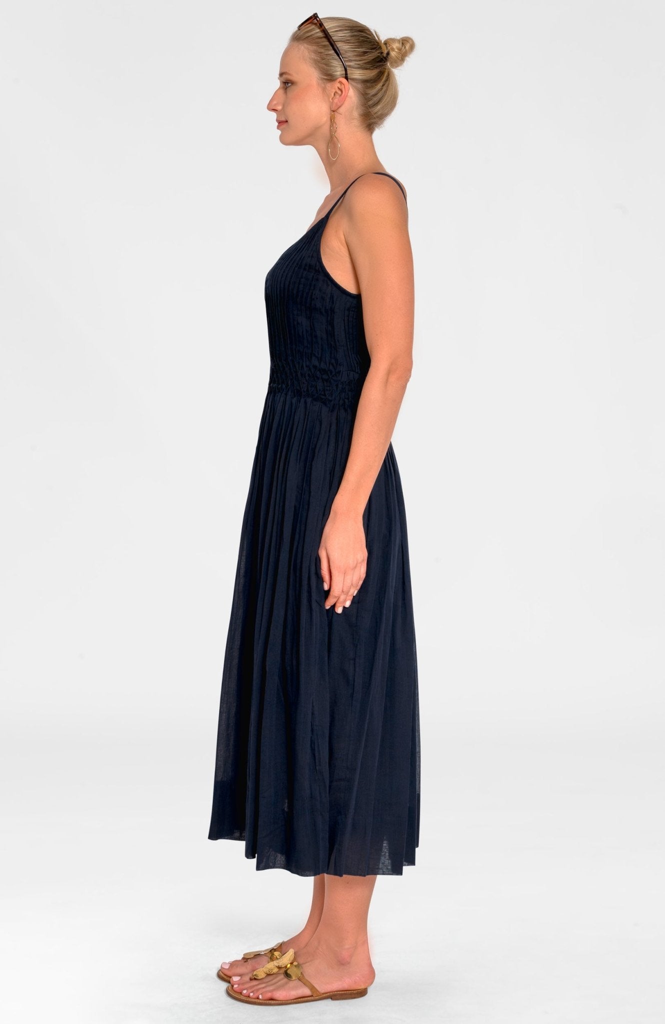 Venus Goddess Of Love Hand Smocked Dress - Roman Goddess Navy