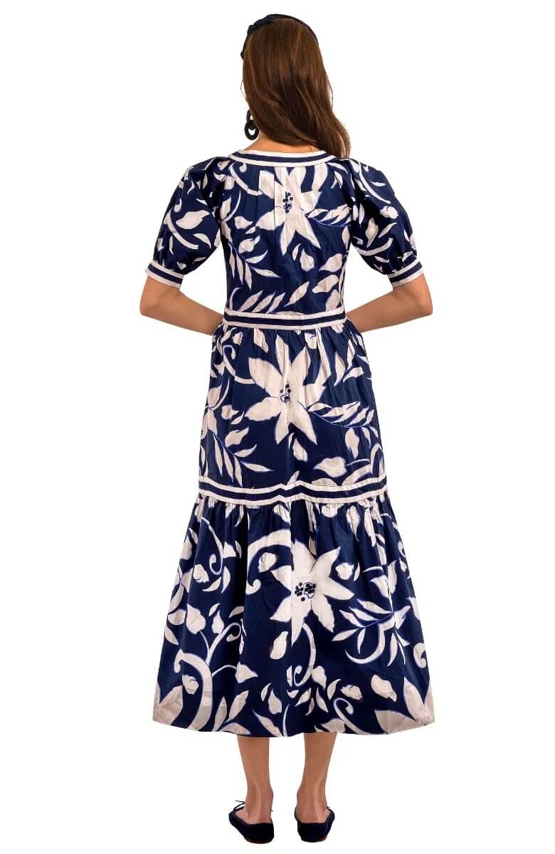 Viviers Dress - Full Bloom - Final Sale Navy