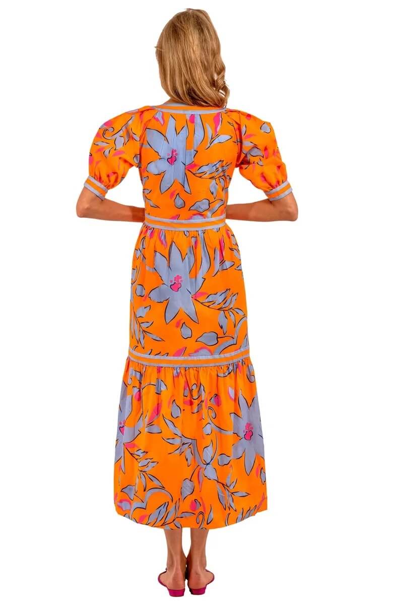 Viviers Dress - Full Bloom - Final Sale Orange