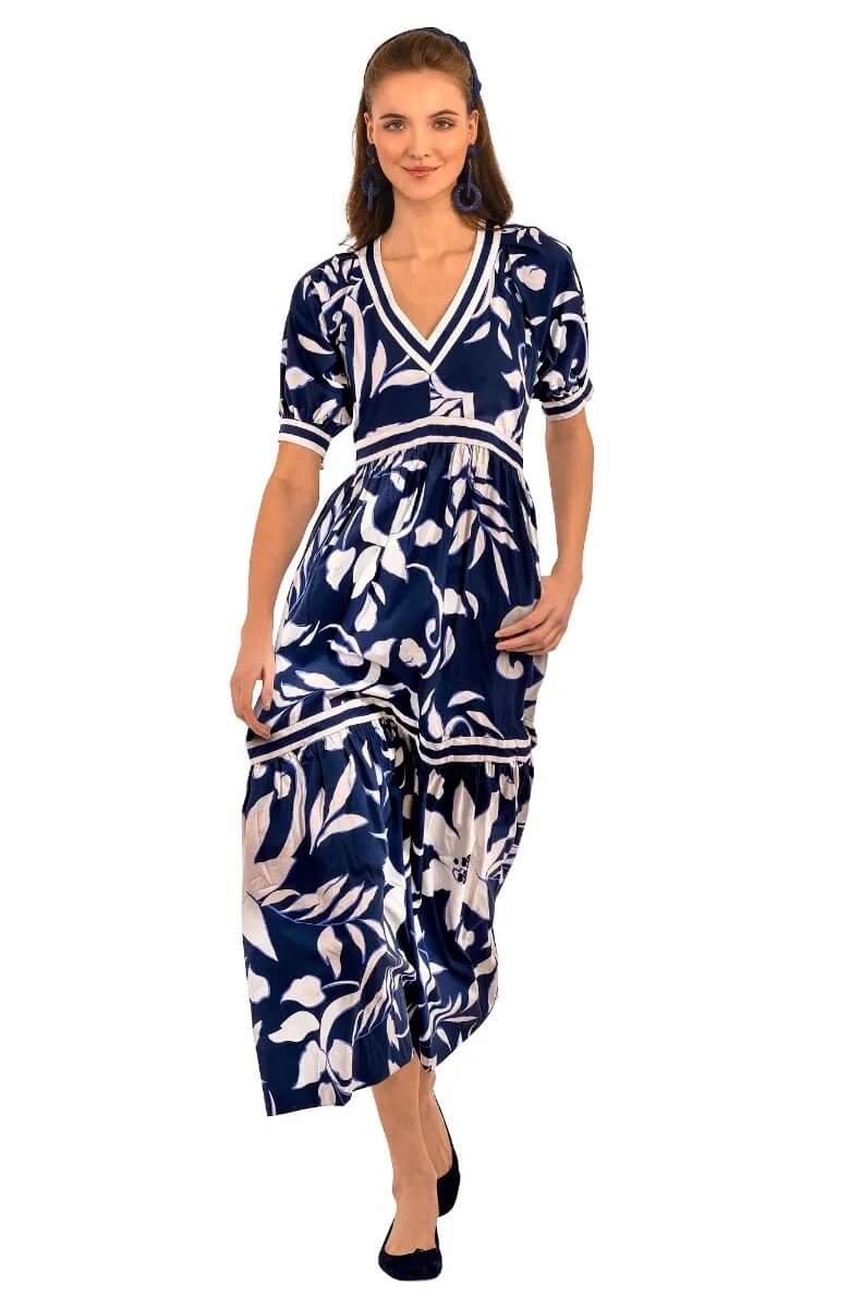 Viviers Dress - Full Bloom - Final Sale Navy