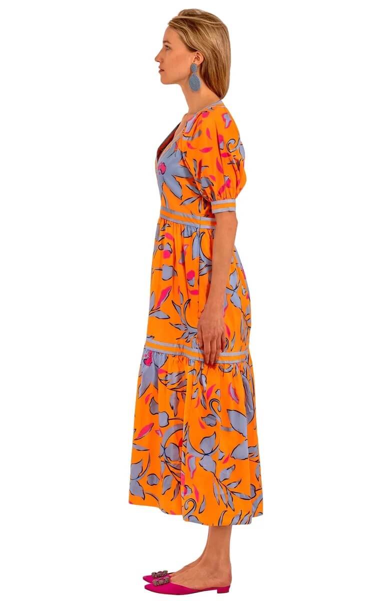 Viviers Dress - Full Bloom - Final Sale Orange