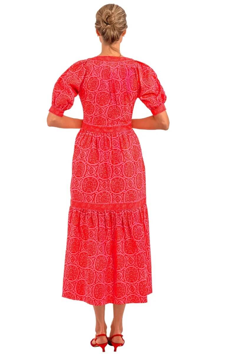 Viviers Dress - Sultan's Dining Room - Final Sale Pink Red