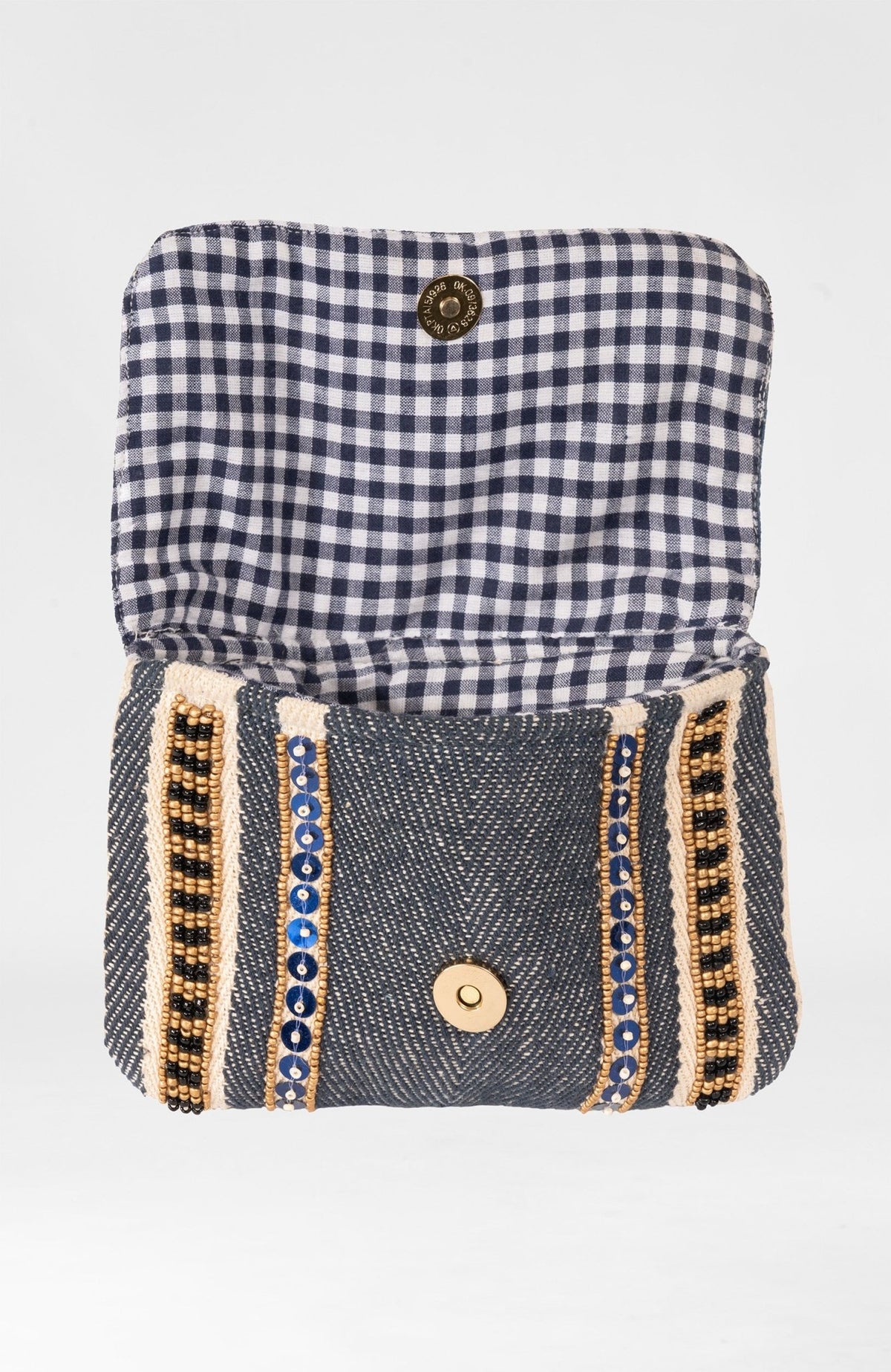 Walk the Line Beaded Clutch