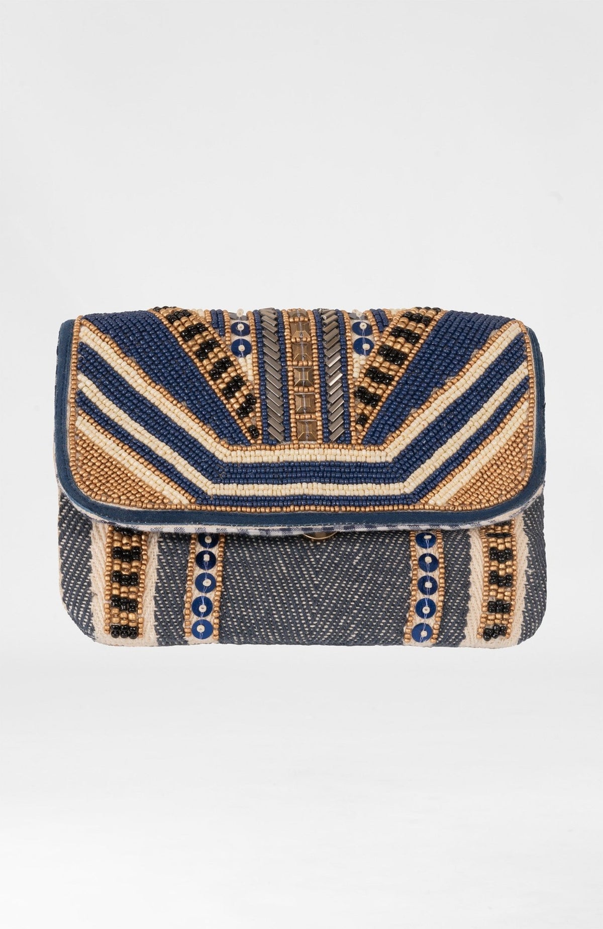 Walk the Line Beaded Clutch