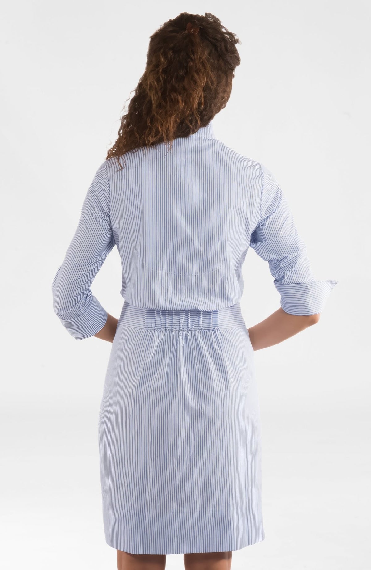 Wash & Wear Breezy Blouson Dress - Stripe Blues