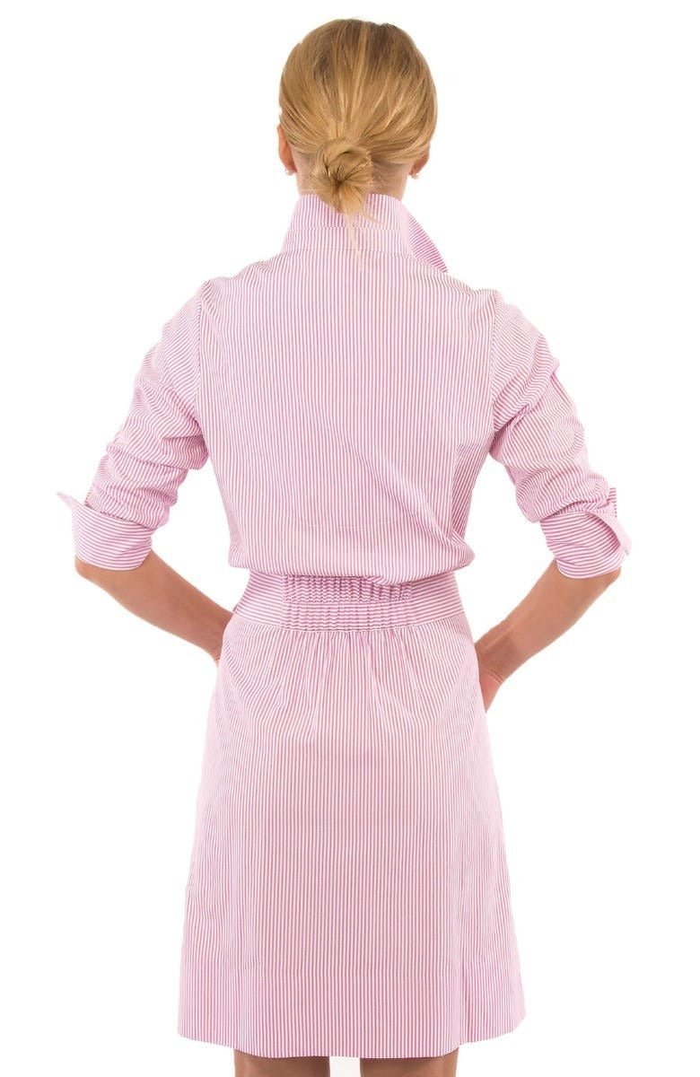 Wash & Wear Breezy Blouson Dress - Stripe Pink