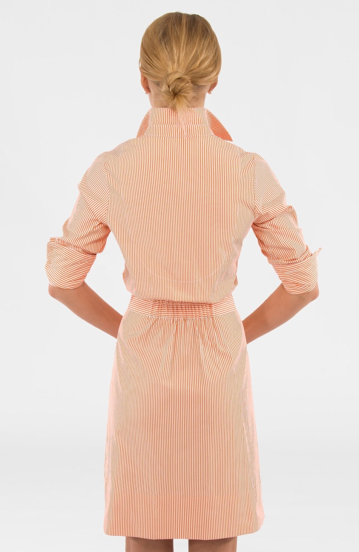 Wash & Wear Breezy Blouson Dress - Stripe Coral
