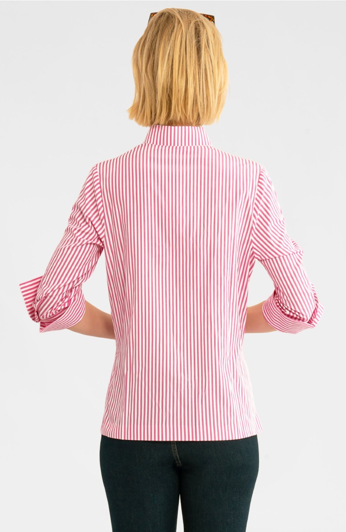 Wash / Wear Forget Me Knot Top - Stripe Pink