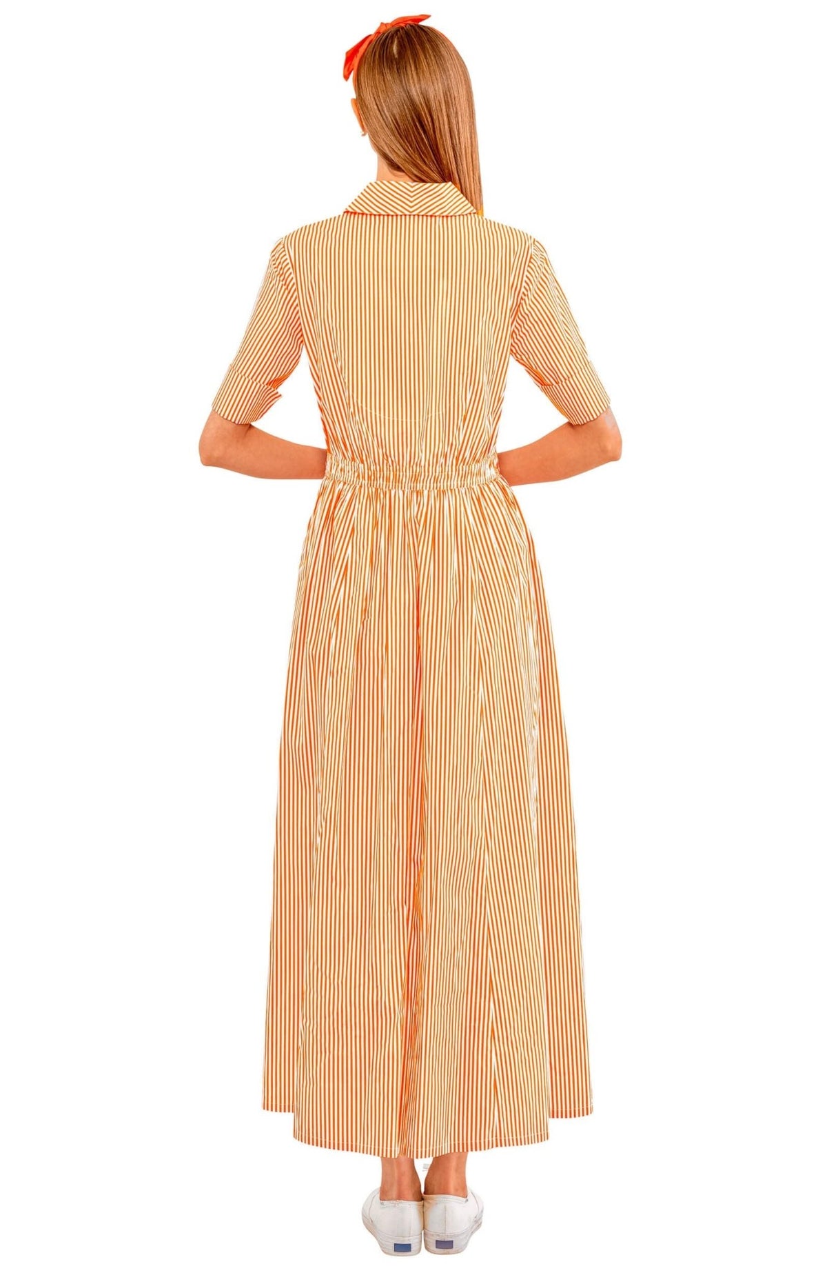 Wash & Wear June Dress - Stripe Orange