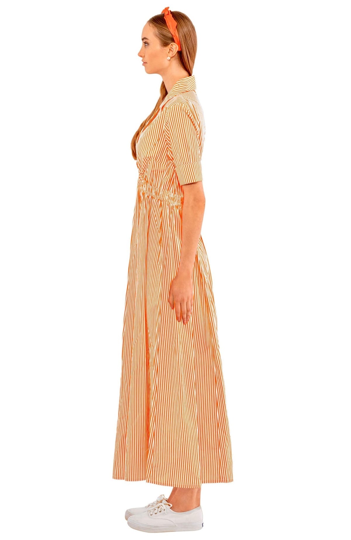 Wash & Wear June Dress - Stripe Orange
