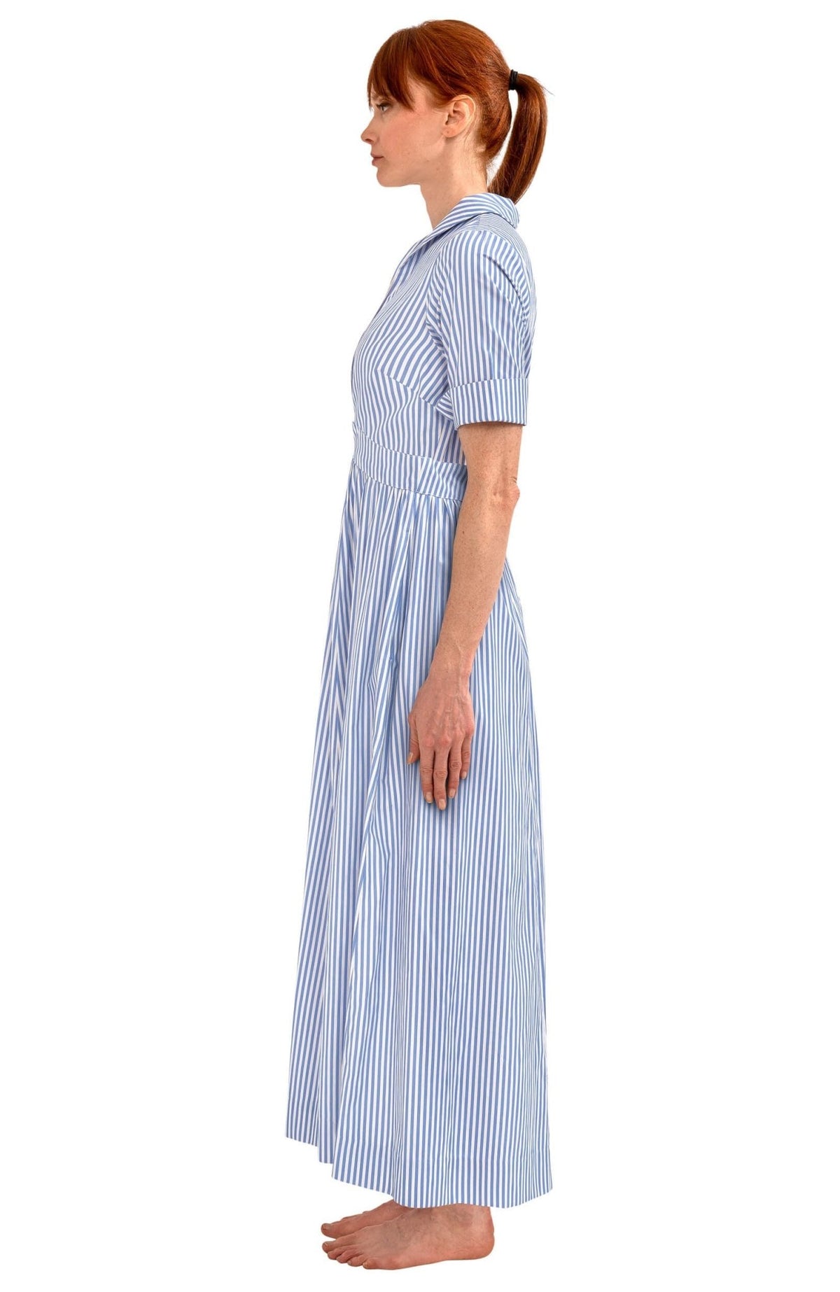Wash & Wear June Dress - Stripe - Final Sale Periwinkle
