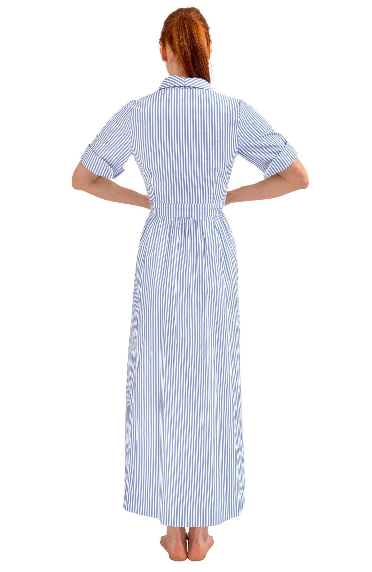 Wash & Wear June Dress - Stripe - Final Sale Periwinkle