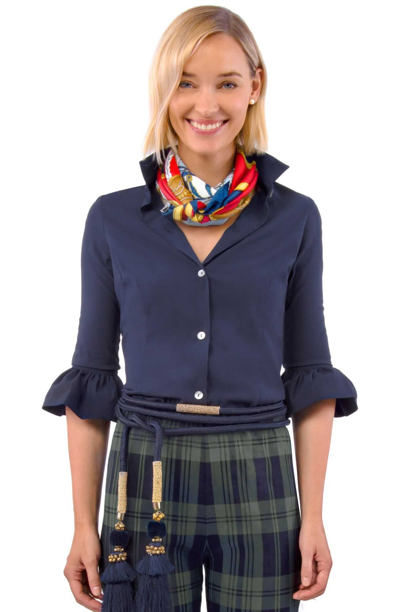 Wash / Wear Priss Blouse - Final Sale Navy