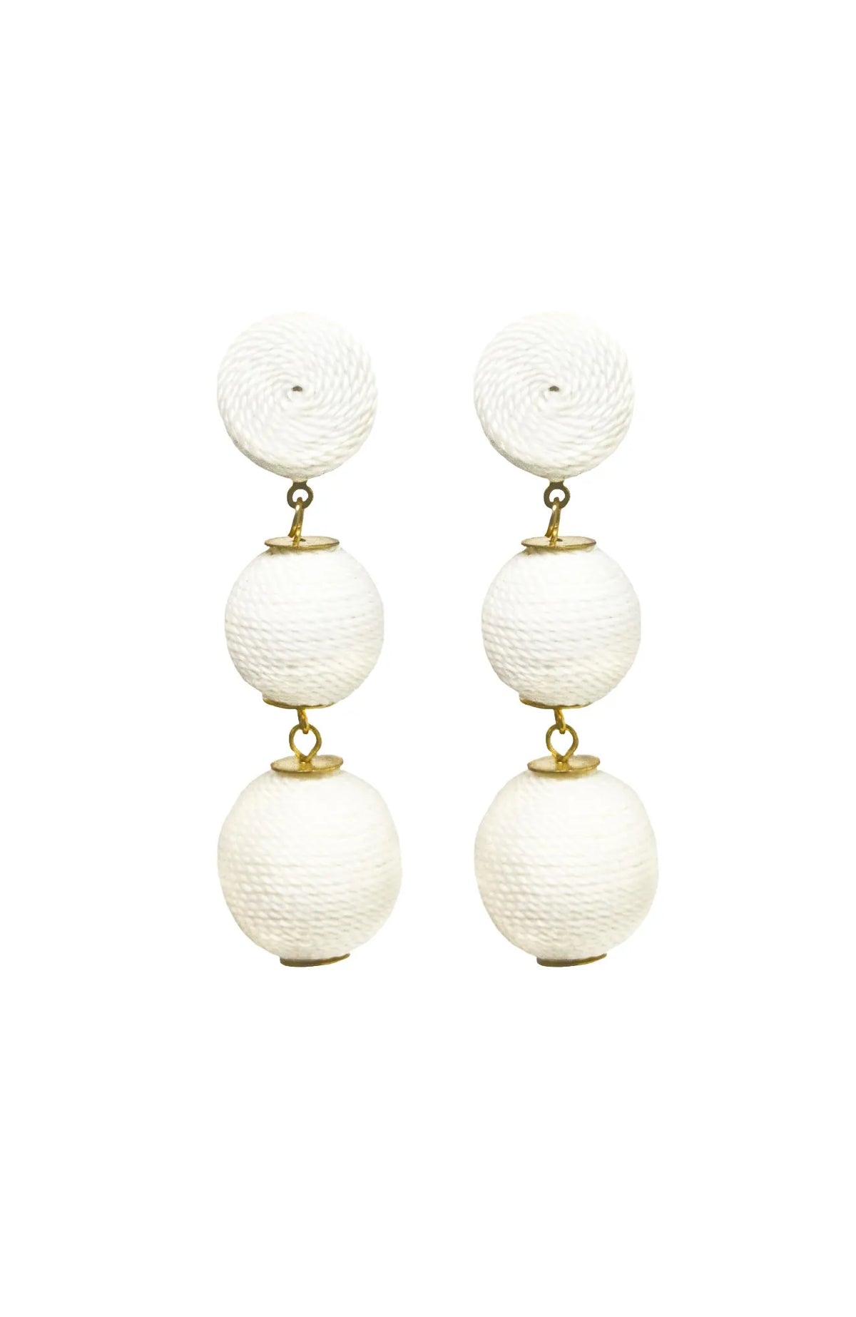 3-Drop Earrings - Durban White One Size