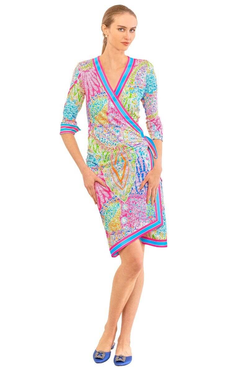 wrap dress near me LUCIANNA MAXI Envy by Melissa Gorga Versatile and adaptable womens teal wrap Wrap Me Up Dress -