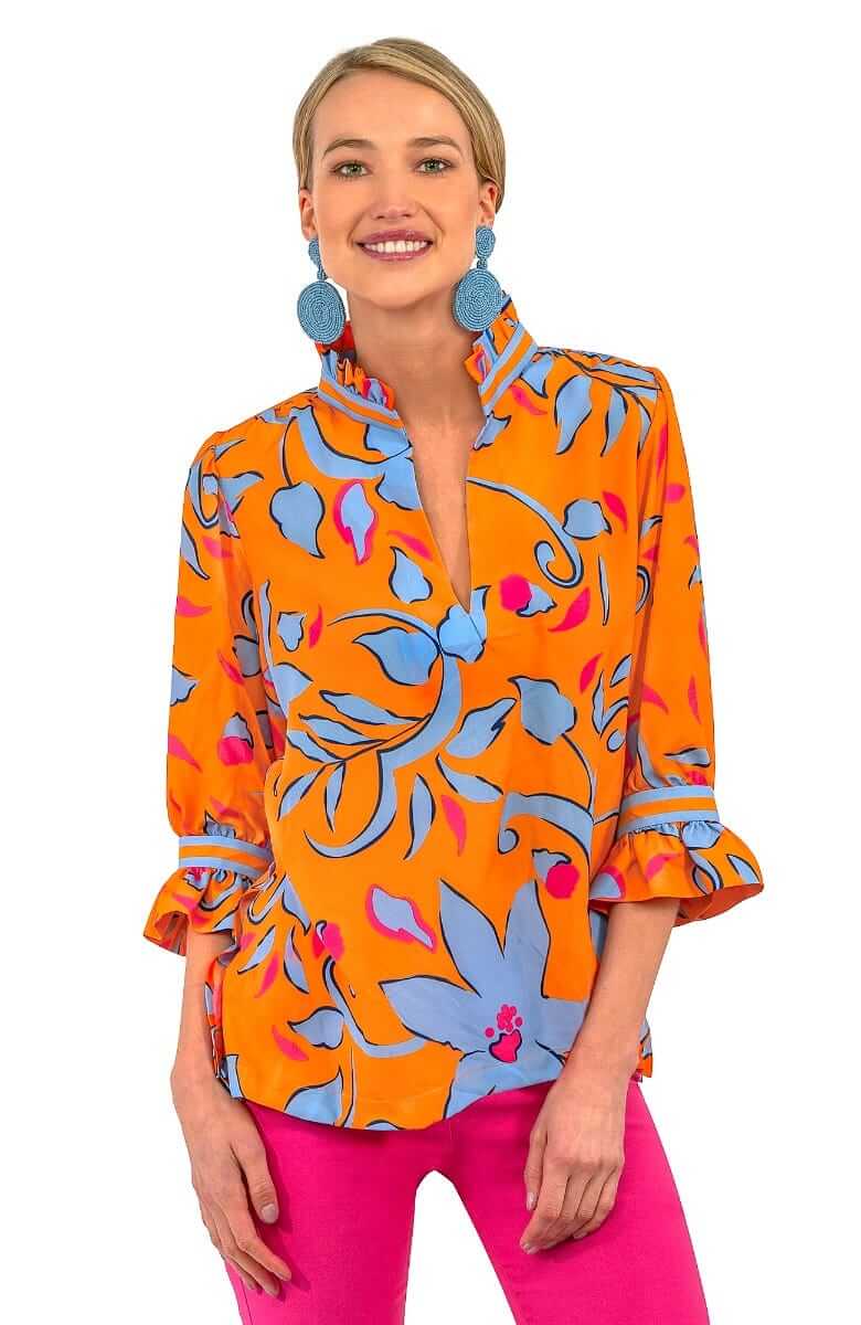 Ruffneck Tunic - Full Bloom Orange