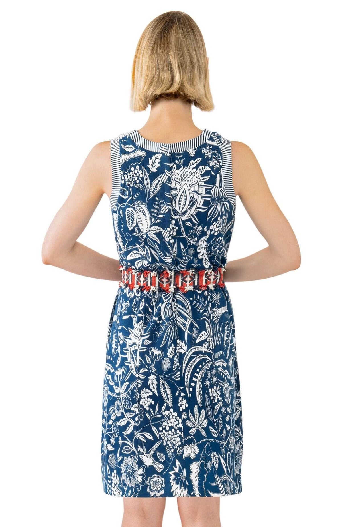 Button Back Dress - Hummingbird Heaven - Final Sale Navy